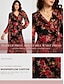 cheap Print Casual Dress-Chiffon Floral Print Adjustable Waist Maxi Dress