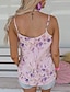 cheap Tank Tops &amp; Camis-Women&#039;s Lace Shirt Tank Top Floral Lace Print Casual Holiday Fashion Sleeveless V Neck Pink Summer