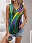 cheap Tank Tops &amp; Camis-Women&#039;s Tank Top Graphic Abstract Casual Print Yellow Sleeveless Fashion V Neck Summer