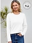 cheap Basic Women&#039;s Tops-100% Cotton Women&#039;s T Shirt White Basic Long Sleeve Tee Casual Tops Round Neck Regular