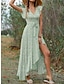 Χαμηλού Κόστους Print Φορέματα-Γυναικεία Καθημερινό φόρεμα Φόρεμα σε γραμμή Α Φλοράλ Με Βολάν Στάμπα Λαιμόκοψη V Μακρύ Φόρεμα Μάξι Φόρεμα Μπόχο Διακοπές Αμάνικο Καλοκαίρι