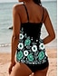 abordables Tankinis-Tankini pour femmes 2 pièces maillot de bain shorts impression vacances plage floral sans manches