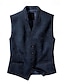 economico Gilet-Per uomo Gilet Matrimonio Serata / evento Giornaliero Di tendenza Lavoro Primavera estate Pulsante Poliestere Comodo Liscio Monopetto - 1 bottone A V Standard Blu marino Gilet