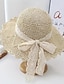 cheap Women&#039;s Hats-1 pcs Summer Handmade Crochet Lace Straw Hat For Women With Wide Brim Foldable Beach Hat