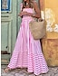 cheap Print Dresses-Women&#039;s Casual Dress A Line Dress Slip Dress Stripe Backless Print Strap Long Dress Maxi Dress Vacation Beach Sleeveless Summer
