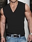 ieftine Tricouri de Sală-Bărbați Bluză Vest Top Sub Cămașă Cămașă fără mâneci Simplu U Adânc În aer liber Ieșire Fără manșon Îmbrăcăminte Modă Designer Muşchi