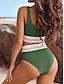 preiswerte Bikini-Sets-Damen Normal Badeanzug Bikinis Bademode 2 teilig Glatt Strandbekleidung Urlaub Badeanzüge