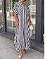 cheap Print Dresses-Women&#039;s Casual Dress Print Shirt Collar Long Dress Maxi Dress Vacation Short Sleeve Summer