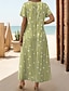 Χαμηλού Κόστους Print Φορέματα-Γυναικεία Καθημερινό φόρεμα Κοντομάνικο φόρεμα Γεωμετρικό Σκίσιμο Στάμπα Στρογγυλή Ψηλή Λαιμόκοψη Μακρύ Φόρεμα Μάξι Φόρεμα Ημερομηνία Κοντομάνικο Καλοκαίρι