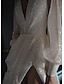 זול שמלות כלה-חוף ים / יעד שמלות חתונה גזרת A צווארון V שרוול ארוך עד הריצפה נצנצים שמלות כלה עם צבע אחיד 2024
