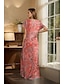 Χαμηλού Κόστους Print Φορέματα-Γυναικεία Φόρεμα Paisley Καθημερινό φόρεμα Λαχούρι Σκίσιμο Στάμπα Στρογγυλή Ψηλή Λαιμόκοψη Μακρύ φόρεμα Etnic Διακοπές Κοντομάνικο Καλοκαίρι
