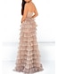 Χαμηλού Κόστους Φορέματα Χορού Αποφοίτησης-Βραδινή τουαλέτα Γραμμή Α Φορέματα χορού Κομψό Φόρεμα Επίσημο Χοροεσπερίδα Μακρύ Αμάνικο Στράπλες Τούλι με Πούλιες Φόρεμα 2024