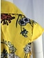 olcso Mintás ruhák-Női hétköznapi ruha Virágos Nyomtatott Övvel Állógallér Hosszú ruha Maxi ruha Csehország Vakáció Rövid ujjú Nyár
