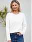 cheap Basic Women&#039;s Tops-100% Cotton Women&#039;s T Shirt White Basic Long Sleeve Tee Casual Tops Round Neck Regular