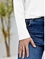 preiswerte Basic-Damenoberteile-Hemd T Shirt Bluse Damen Schwarz Weiß Rosa Glatt Grundlegend Strasse Täglich Basic Modern Rundhalsausschnitt Regular Fit S