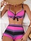 billige Bikinisæt-Dame Badetøj Bikini 2 stk badedragt binde foran Nuance Gradientfarve Strand Tøj Badedragter