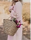 abordables Robes-Femmes Rose Claire Orange Rose rouge Été Printemps Robe maxi Robes inspirées du lin Robe Décontractée Basique Moderne Quotidien Week-end Coupe Ample Uni Col en V