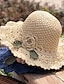 voordelige Dameshoeden-1 stks trendy bloem gehaakte strohoed elegante effen kleur ruche zonnehoeden klassieke opvouwbare zomerreisstrandhoeden voor dames meisjes