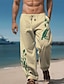 olcso Férfi pamut vászonnadrág-állati hal teknős mintás férfi pamutvászon hawaii nadrág elasztikus húzózsinóros design nadrág egyenes szárú nadrág kültéri napi viselet utcai viselet derék közepén rugalmas nadrág