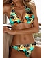 voordelige Bikinisets-Dames Zwemkleding Bikini 2 stuks Zwempak Blote rug Gordijn Houder Tropisch Halternek Hawaii Stijlvol Badpakken