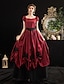 preiswerte Historische &amp; Vintage-Kostüme-Gotische Lolita Gothic Viktorianisch Cocktailkleid Vintage-Kleid Kleid Partykostüm Maskerade Ballkleid Boden-Länge Maria Antonietta Übergrössen Damen Mädchen Ballkleid Übergröße Halloween Kleid