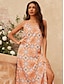 abordables robe décontractée imprimée-robe longue boho marocaine en satin