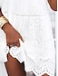 economico abiti semplici-Per donna Vestito bianco Mini abito Pizzo Collage Appuntamento Streetwear Essenziale A V Senza maniche Bianco Colore