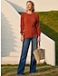 ieftine Bluze simple pentru femei-Bluză Pentru femei Negru Roz Îmbujorat Portocaliu Culoare solidă / simplă Mâneci Bufante Casă Zilnic Modă Rotund Fit regulat S