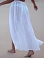 preiswerte Schlichte Röcke-Damen Cover-Up Maxi Röcke mit Schnürung Glatt Sport &amp; Natur Urlaub Sommer Polyester Strandbekleidung Urlaub Sommer Weiß Blau Khaki