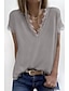cheap Basic Women&#039;s Tops-Lace Shirt Tank White Lace Shirt Women&#039;s Black White Pink Solid Color Lace Trims Street Daily Fashion V Neck S