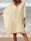 Недорогие простые платья-Жен. Летнее платье Аппликация Одежда для пляжа Праздник Без рукавов Черный Белый Синий Цвет