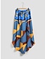 זול מכנסיים לנשים-מכנסי נדנדה ליום הולדת אביב כחול סאטן