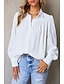 abordables Tops básicos de mujer-Camisa Blusa Mujer Negro Blanco Rosa Color sólido Botón Calle Diario Moda Cuello Camisero S