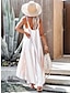 זול שמלות עם הדפס-בגדי ריקוד נשים שמלת קז&#039;ואל פס גב חשוף דפוס כתפיה שמלה ארוכה שמלת מקסי בוהמיה חופשה ללא שרוולים קיץ