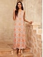 abordables robe décontractée imprimée-robe longue boho marocaine en satin