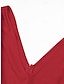 billige almindelige kjoler-Dame Hverdagskjole Lang kjole Maxikjole Drapering Stævnemøde Ferierejse Gade Maxi V-hals Uden ærmer Rød Farve