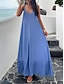 cheap Plain Dresses-Women&#039;s Casual Dress Long Dress Maxi Dress Backless Pocket Date Streetwear Maxi Strap Sleeveless Black Red Blue Color