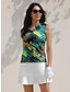 abordables Collection de créateurs-Femme T-shirt POLO Jaune Sans Manches Protection Solaire Top Vêtements de golf pour femmes, tenues, vêtements