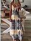 cheap Print Dresses-Women&#039;s Casual Dress Geometric Color Block Print Strap Long Dress Maxi Dress Bohemia Vacation Sleeveless Summer
