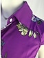 baratos Vestidos Estampados-Mulheres Vestido casual Floral Botão Imprimir Colarinho de Camisa Vestido Longo Vestido Maxi Boêmia Férias Manga Curta Verão