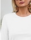 abordables Tops básicos de mujer-Camisa Camiseta Blusa Mujer Negro Blanco Rosa Plano Básico Calle Diario Básico Moderno Escote Redondo Ajuste regular S