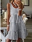 cheap Print Dresses-Women&#039;s Casual Dress Tank Dress Print U Neck Mini Dress Date Vacation Sleeveless Summer
