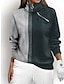 abordables Ropa de golf femenina-Mujer Sudadera con capucha Negro Azul Manga Larga Mantiene abrigado Camiseta Bloque de color Otoño Invierno Ropa de golf para damas Ropa Trajes Ropa Ropa