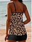 cheap Tankinis-Women&#039;s Normal Swimwear Tankini 2 Piece Shorts Swimsuit 2 Piece Printing Leopard Print Vacation Beach Wear Bathing Suits