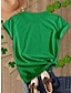 preiswerte T-Shirts für Damen-Damen T Shirt 100% Baumwolle Herz Kleeblatt Bedruckt St.Patrick&#039;s Day Festtage Modisch Basic Kurzarm Rundhalsausschnitt Gras-Grün Sommer