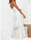 halpa yksinkertaiset mekot-Naisten Valkoinen mekko Pitkä mekko Maxi mekko Sifonki Avoin selkä hihan kanssa Deitti Katutyyli Maxi Olkaimeton Hihaton Musta Valkoinen Keltainen Väri
