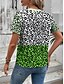 billige T-shirts til kvinde-Dame T-shirt Leopard Shamrock St.Patrick&#039;s Day Weekend Trykt mønster Grøn Kortærmet Mode Rund hals Sommer