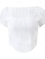 ieftine Bluze simple pentru femei-Κάπρι Pentru femei Alb Linii / Valuri Tricou Decupat Stradă Zilnic Modă Rotund S