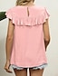Χαμηλού Κόστους Βασικές Γυναικείες Μπλούζες-Πουκάμισο Δαντελένιο πουκάμισο Μπλούζα Κορυφή ματιών Γυναικεία Λευκό Κίτρινο Ανθισμένο Ροζ Συμπαγές Χρώμα Δαντέλα Με Βολάν Δρόμος Καθημερινά Μοντέρνα Στρογγυλή Λαιμόκοψη Τ