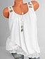 Χαμηλού Κόστους Γυναικεία Αμάνικα &amp; Καμισόλες-Γυναικεία Μεγάλα Μεγέθη Δαντελένιο πουκάμισο Αμάνικη Μπλούζα Λευκό πουκάμισο με δαντέλα Συμπαγές Χρώμα Δαντέλα Κουρελού Καθημερινά Εξόδου Σαββατοκύριακο Βασικό Καθημερινό Αμάνικο Στράπλες Μαύρο